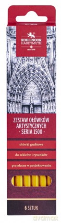 Zestaw ołówków artystycznych seria 1500 6 sztuk 150006