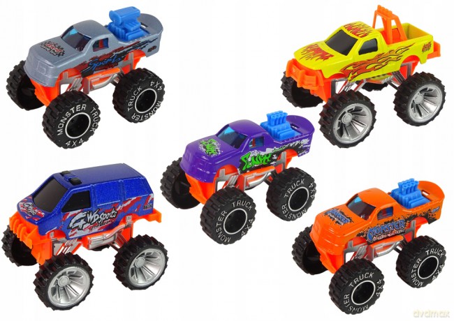 Zestaw Pojazdów Auta Monster Truck Różne Kolory 9 szt. 13305
