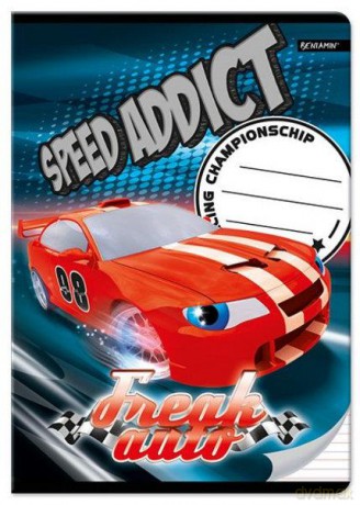 Zeszyt A5 16k kolorowe 3 linie Freak Auto