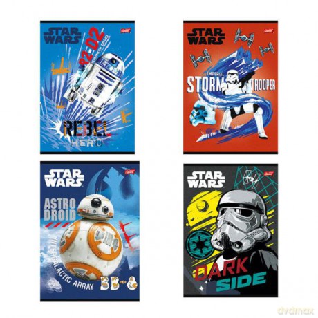 Zeszyt A5 16k linia podwójna dwukolorowa laminowany STAR WARS
