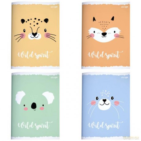 Zeszyt A5 16k trzy linie Wild Animal strigo mix.