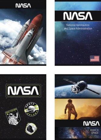 Zeszyt A5 32k krata laminowany SPACE z lakierem miejscowym mix