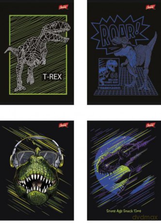 Zeszyt A5 32k krata laminowany T-REX z lakierem miejscowym mix