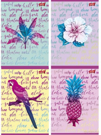 Zeszyt A5 32k krata laminowany TROPICAL mix