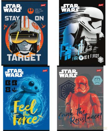 Zeszyt A5 32k linia podwójna dwukolorowa laminowany STAR WARS mix