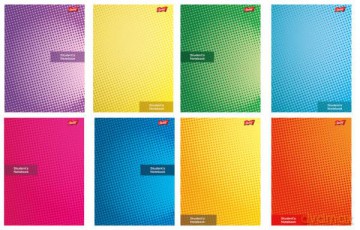 Zeszyt A5 60k krata laminowany STUDENT BOOK z lakierem miejscowym mix