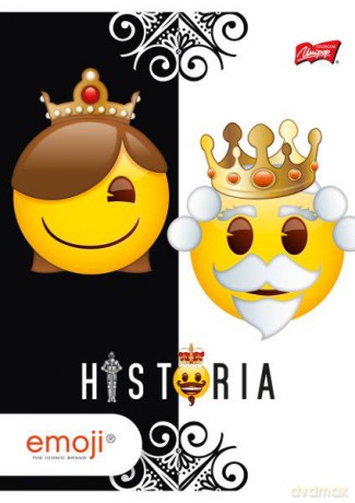 Zeszyt A5 60k kratka laminowany Historia Emoji