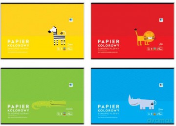 Zeszyt papierów kolorowych samoprzylepnych B4 8k 170g B&B Kids mix