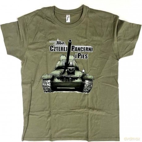 T-shirt Czterej pancerni i pies zielony kolorowy czołg XL