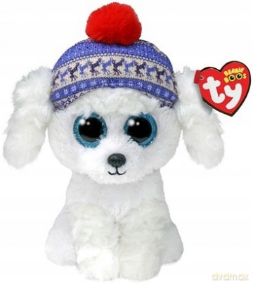  Beanie Boos biały pies SLEIGHBELL, 15 cm