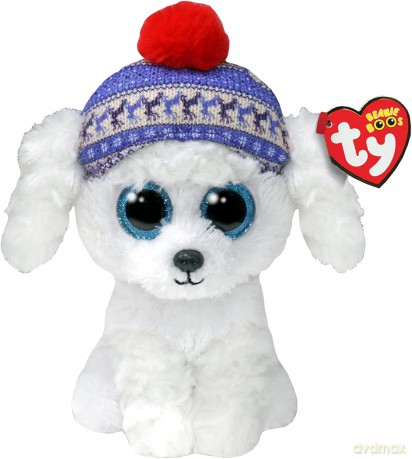 Beanie Boos biały pies SLEIGHBELL, 15 cm