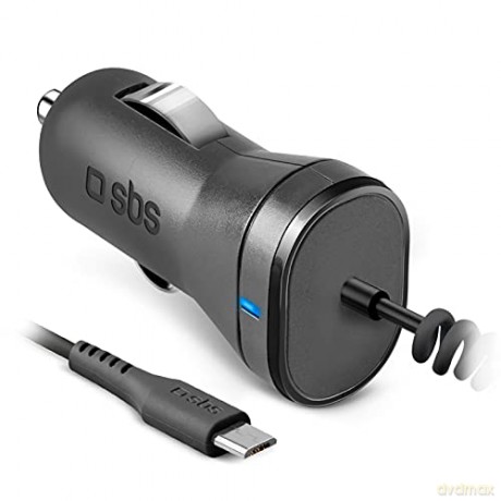Car charger 12/24V 2100 mAh fast charge, micro-USB connector, black color