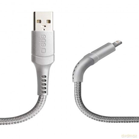 Ligthning MFI cable, charging anda data, UNBREAKABLE line, lenght 1m, white color
