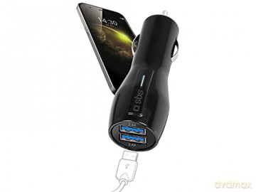 SBS ładowarka samochodowa 12/24 V, 2 USB 4800 mA
