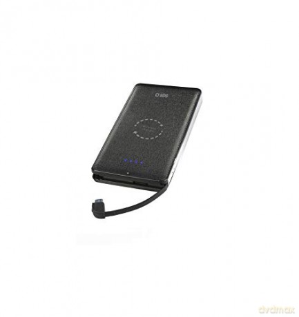 SBS power bank ładowarka bezprzewodowe 5000 mAh, 1 port USB technologią QI, czarny