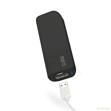 SBS przenośna bateria- backup 3000 mAh, USB 1A, czarny