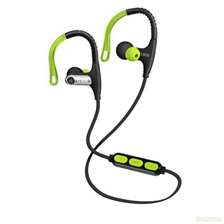 SBS sportowe słuchawki z klamerką, Bluetooth 4.2, przyciskiem odpowiedzi /regulator głośności, zielony