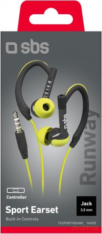 SBS Stereo słuchawki do sportu, uni jack 3,5 mm stereo, przyciskiem
