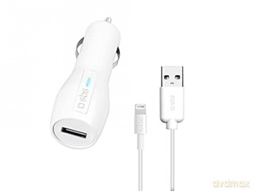 SBS Zestaw ładowarke 1 port USB, 2,1 A, z kablem USB Lightning, MFI, biały