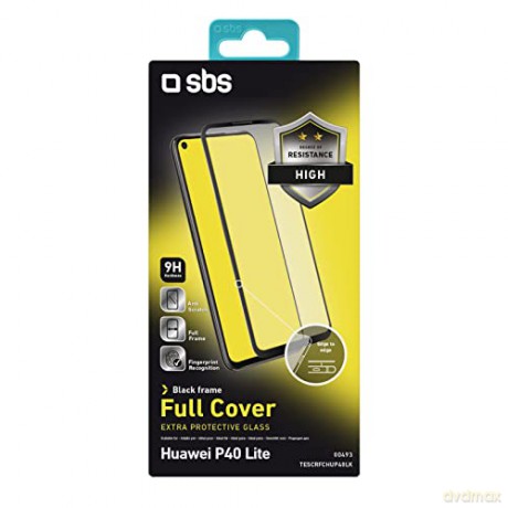 Screen protector full cover tempered glass for Huawei P40 Lite, black color