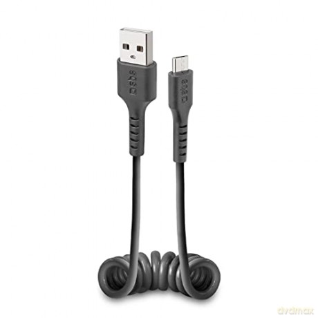 Spring Data cable USB type A Male to Micro USB Male for mobile phones and smartphone, Length of 0,5 m black color