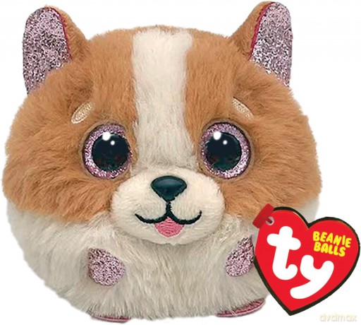 Ty Beanie Balls TANNER - brązowo/biały pies
