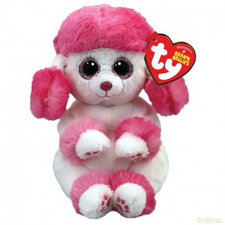 Ty Beanie Bellies HEARTLY, 15 cm - różowo/biały pudel