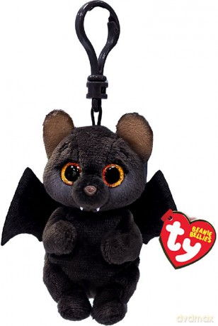 Ty Beanie Bellies plüss figura ALFRED, Clip 8,5 cm - fekete denevér