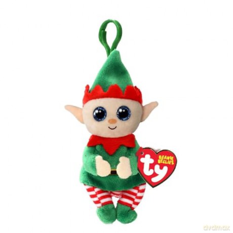 Ty Beanie Bellies plüss figura ELFONSO, Clip 8,5 cm - zöld manó