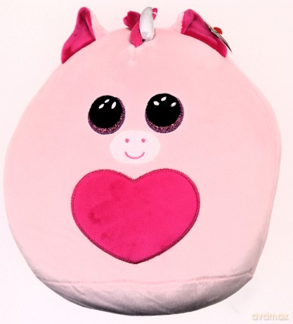 Ty Squishy Beanies FRANCY - różowy jednorożec z sercem, 22 cm - Medium