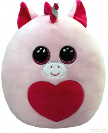 Ty Squishy Beanies FRANCY - różowy jednorożec z sercem, 30 cm - Large