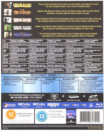 Pirates Of The Caribbean 1-5 (Piraci z Karaibów 1-5) [Blu-Ray 4K]+[Blu-Ray]