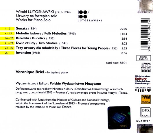 Veronique Briel Works For Piano Solo [CD]