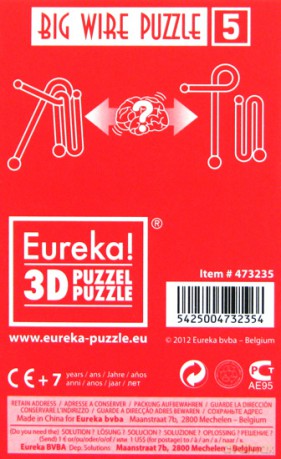 Łamigłówka druciana DUŻA NR 5 (CZERWONA) [GRA]