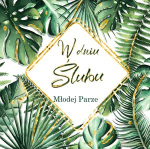 Karnet KWD z bilecikiem HS ślub monstera