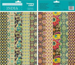 Papiery ozdobne India Mix - 20x29cm, 10 ark, Happy Color