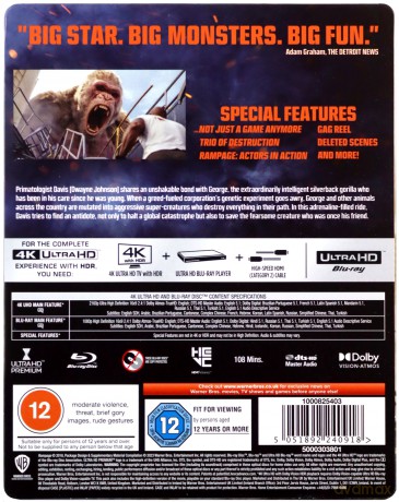Rampage (Rampage: Dzika furia) (steelbook) [Blu-Ray 4K]+[Blu-Ray]