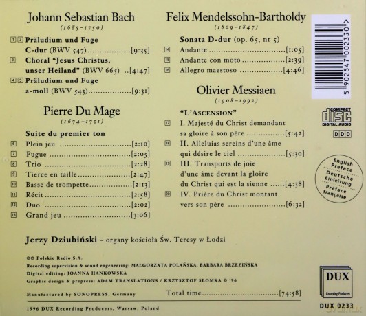 Jerzy Dziubinski: Organ of the St Teresa Church in Łódź [CD]