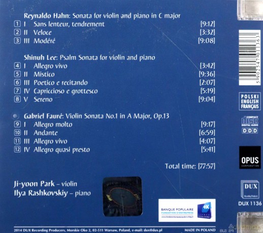 Ilya Rashkovskiy, Ji-Yoon Park Violin Sonatas [CD]