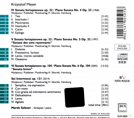 Krzysztof Meyer: Piano Works - Volume 2 [CD]