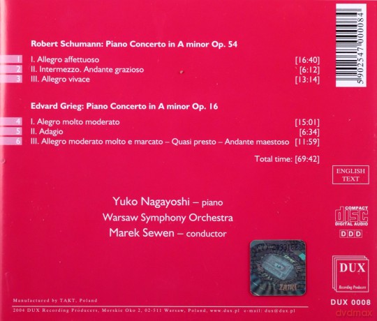 Schumann Grieg Piano Concertos [CD]