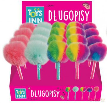 Długopis pompon z grą 1 szt. mix
