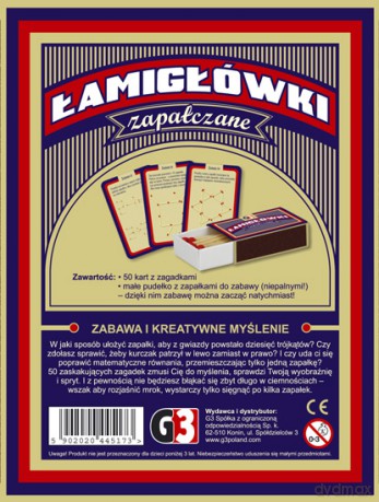 Łamigłówki zapałczane (50 zagadek) [GRA]