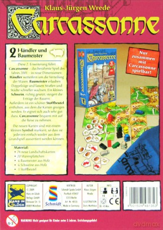 Carcassonne: 2. dodatek - Kupcy i budowniczowie [GRA PLANSZOWA]