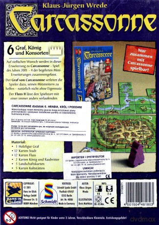 Carcassonne: 6. dodatek - Hrabia, król i poddani [GRA PLANSZOWA]