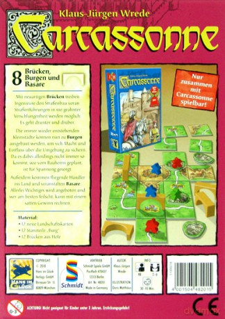Carcassonne: 8. dodatek - Mosty, zamki i bazary [GRA PLANSZOWA]