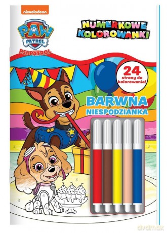 Psi Patrol Numerkowe kolorowanki 5 Barwna niespodzianka [KSIĄŻKA]