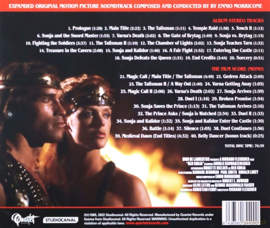 Red Sonja soundtrack (Ennio Morricone) [CD]