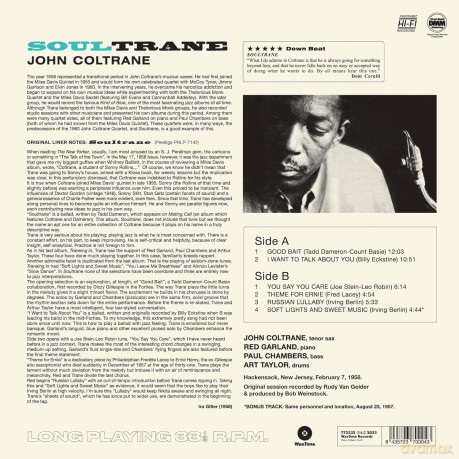 John Coltrane: Soultrane - The Complete Album (+1 Bonus Track) (Limited) [Winyl]