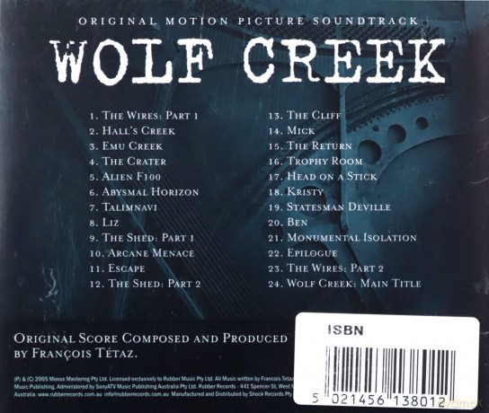 Wolf Creek soundtrack [CD]